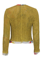 Current Boutique-Dolce & Gabbana - Mustard Yellow Knit w/ Floral Lining Cardigan Sz 2