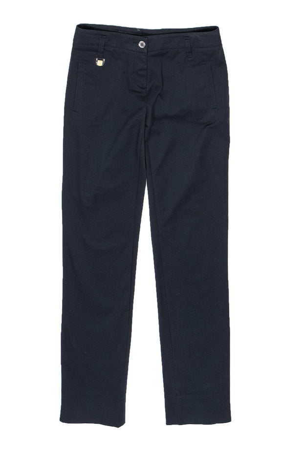 Current Boutique-Dolce & Gabbana - Navy Straight Leg Cotton Trousers Sz 4