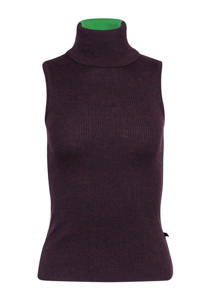 Current Boutique-Dolce & Gabbana - Purple & Green Sleeveless Turtleneck Sweater Sz 4