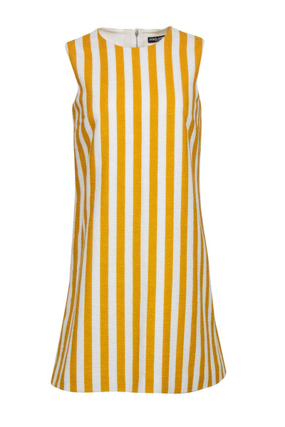Current Boutique-Dolce & Gabbana - Yellow & White Striped Sleeveless Shift Dress Sz 4