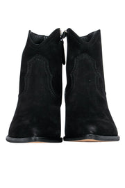 Current Boutique-Dolce Vita - Black Suede Pointed Toe Booties w/ Cow Print Calf Hair Design Sz 8