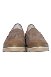 Current Boutique-Donald J Pliner - Tan Metallic Leather Pointed Toe Platform Loafers Sz 8.5