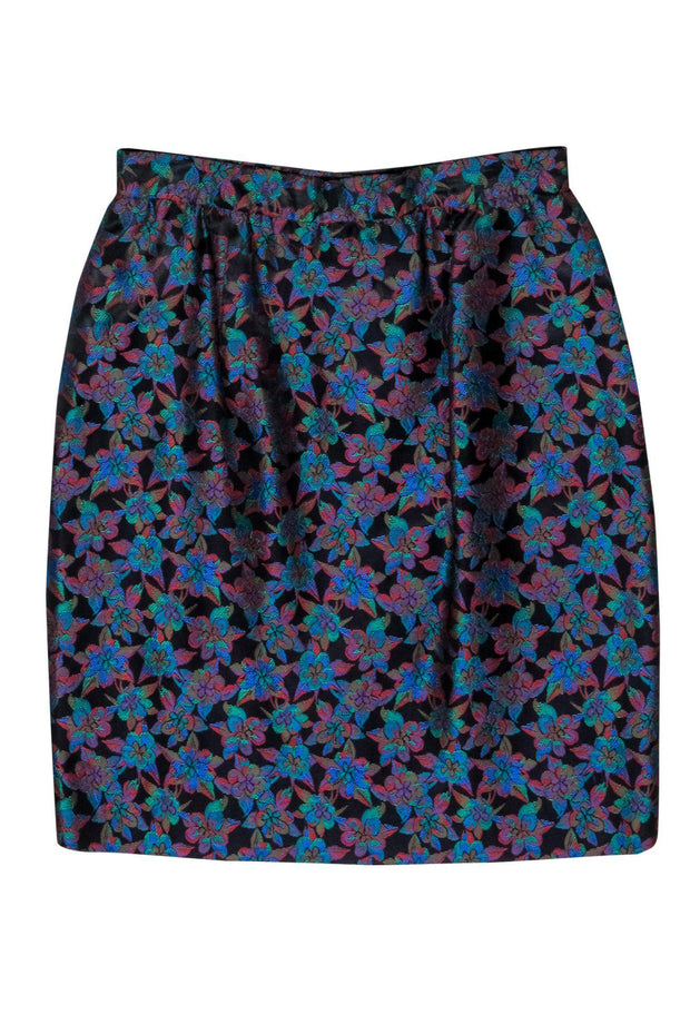 Current Boutique-Doncaster - Metallic Multicolor Floral Brocade Skirt Sz 10