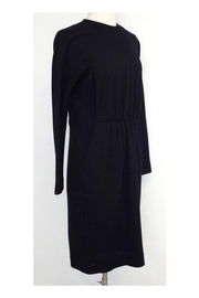 Current Boutique-Donna Karan - Black Wool Long Sleeve Dress Sz 4