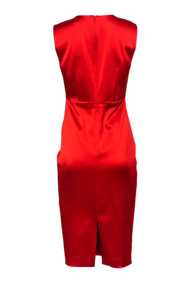 Current Boutique-Donna Karan - Red Satin Dress w/ Knotted Waist Sz 4