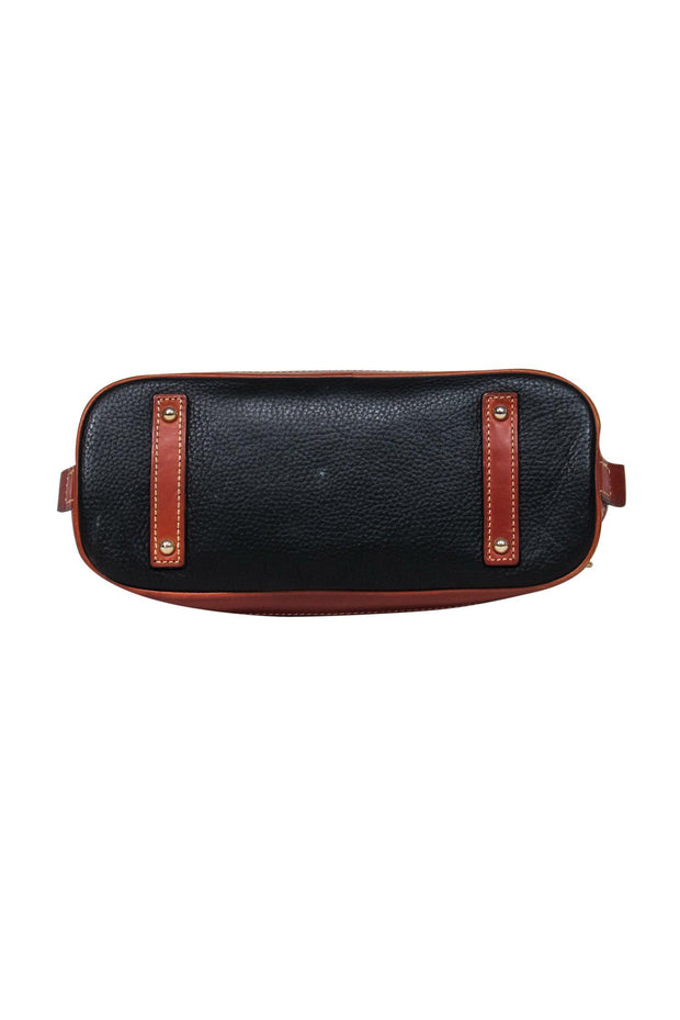 Current Boutique-Dooney & Bourke - Black & Tan Bowler-Style Leather Handbag