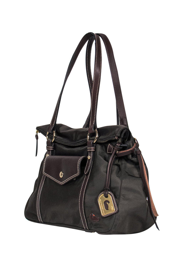Current Boutique-Dooney & Bourke - Brown Nylon Tote w/ Leather Trim