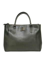 Current Boutique-Dooney & Bourke - Olive Leather Tote Bag w/ Side Snaps