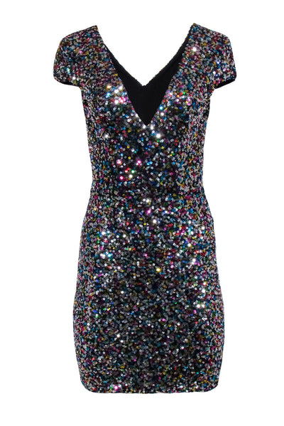 Current Boutique-Dress the Population - Multi-Color Sequin Mini Dress Sz S
