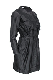 Current Boutique-Dries Van Noten - Black Button-Up Shift Dress Sz 6