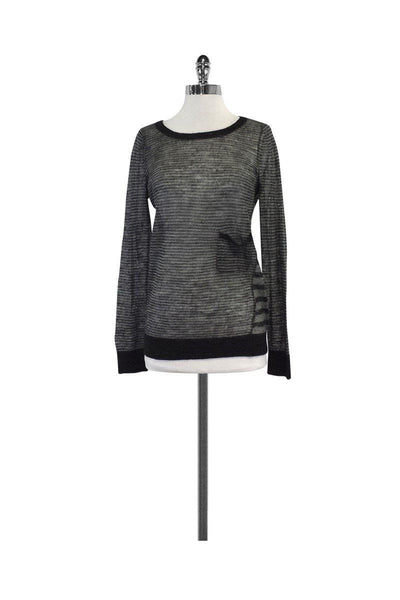 Current Boutique-Edun - Grey Striped Sweater Sz M