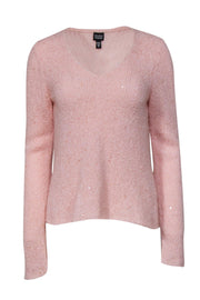 Current Boutique-Eileen Fisher - Baby Pink Fuzzy Sweater w/ Sequins Sz S