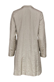 Current Boutique-Eileen Fisher - Beige Textured Silk Open Front Jacket Sz PM