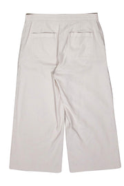 Current Boutique-Eileen Fisher - Beige Wide Leg Cropped Pants Sz 10