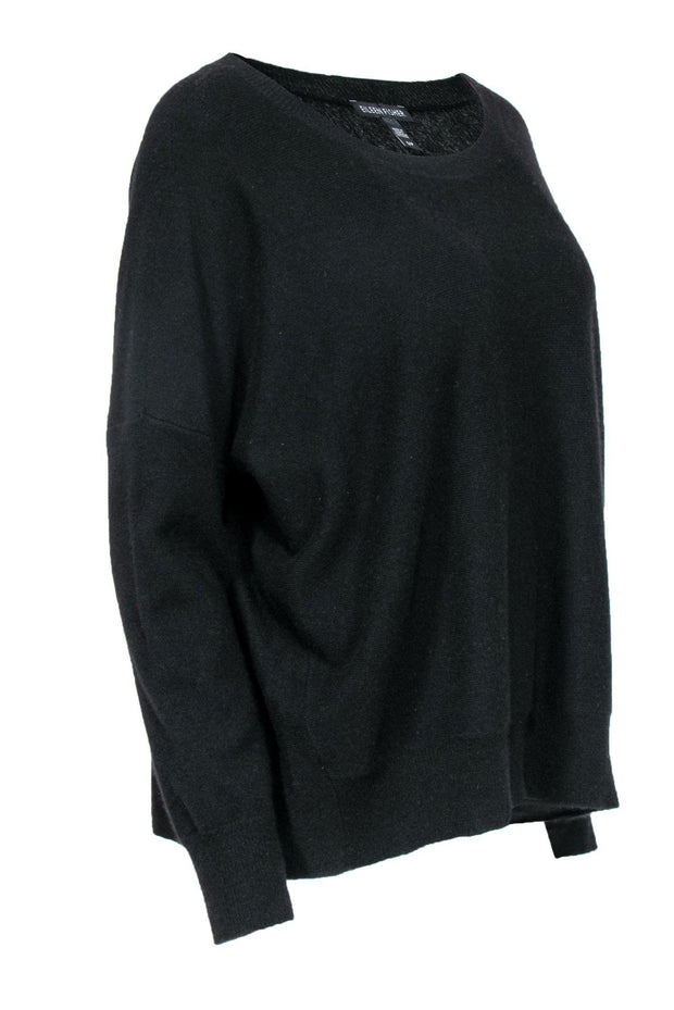 Current Boutique-Eileen Fisher - Black Cashmere Drop Sleeve Knit Sweater Sz S