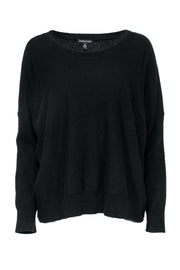 Current Boutique-Eileen Fisher - Black Cashmere Drop Sleeve Knit Sweater Sz S