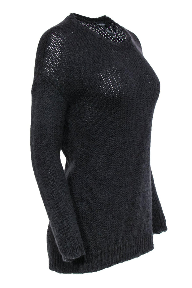 Current Boutique-Eileen Fisher - Black Knit Wool Blend Sweater Sz XS