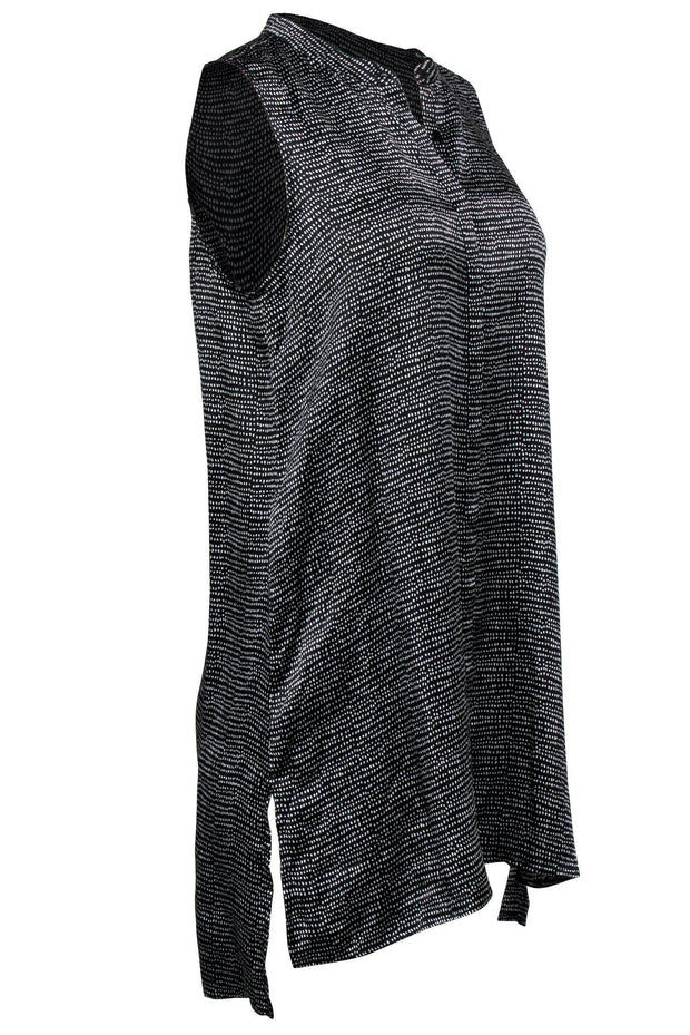 Current Boutique-Eileen Fisher - Black Polka Dot Silk Shift Dress Sz S