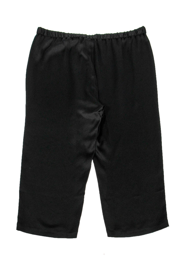 Current Boutique-Eileen Fisher - Black Silk Cropped Pants Sz PL