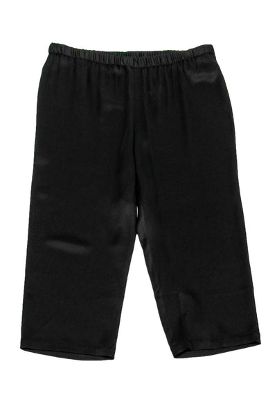Current Boutique-Eileen Fisher - Black Silk Cropped Pants Sz PL