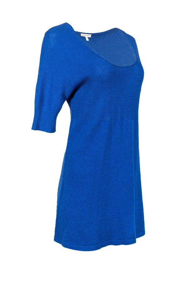 Current Boutique-Eileen Fisher - Blue Cotton & Cashmere Blend Tunic Sz M
