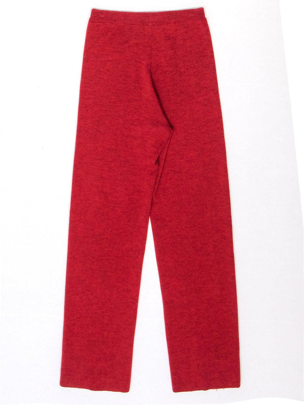 Current Boutique-Eileen Fisher - Brick Red Straight Leg Knit Merino Wool Pants Sz PP