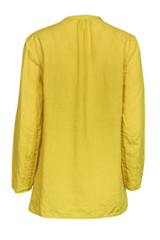 Current Boutique-Eileen Fisher - Bright Yellow Linen Blouse Sz XS