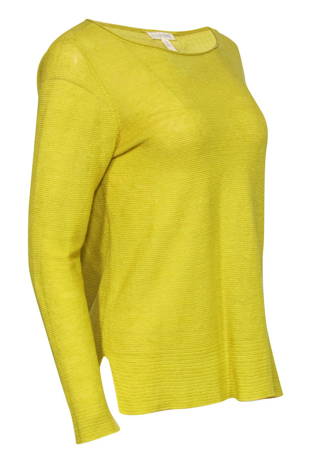 Current Boutique-Eileen Fisher - Bright Yellow Linen Sweater Sz S