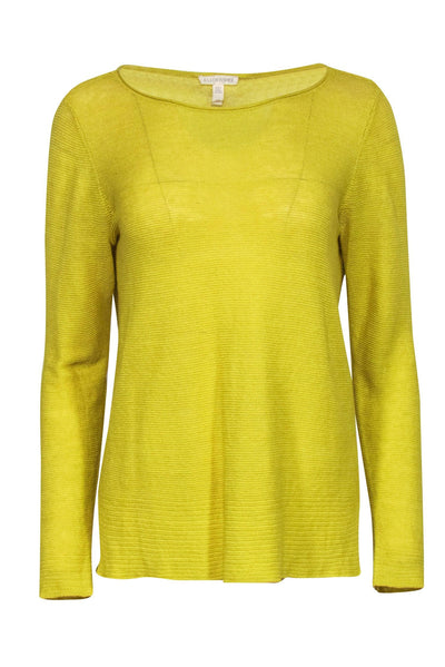 Current Boutique-Eileen Fisher - Bright Yellow Linen Sweater Sz S