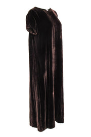 Current Boutique-Eileen Fisher - Brown Velvet Short Sleeve Dress Sz L