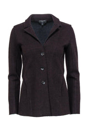 Current Boutique-Eileen Fisher - Brown Wool Fuzzy Jacket Sz PP