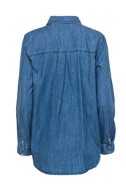 Current Boutique-Eileen Fisher - Chambray Button-Up Long Sleeve Blouse Sz M
