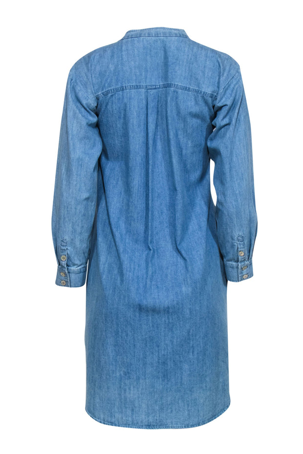 Current Boutique-Eileen Fisher - Chambray Button-Up Long Sleeve Shirtdress Sz S