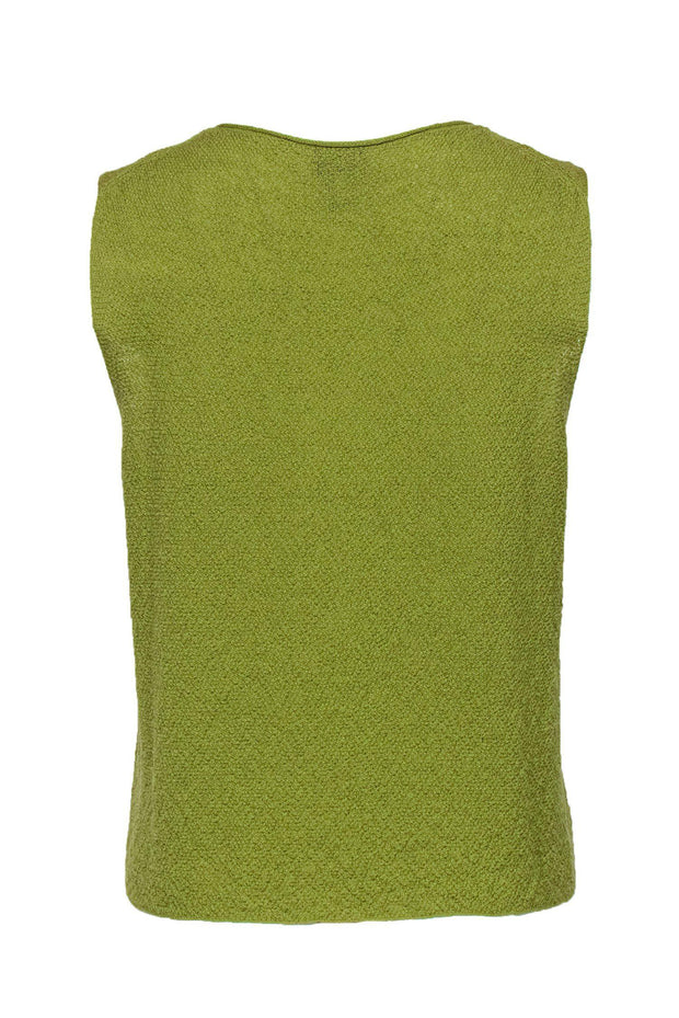 Current Boutique-Eileen Fisher - Chartreuse Knit Wool Tank Sz M