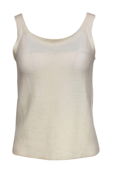 Current Boutique-Eileen Fisher - Cream Knit Wool Tank Sz PS