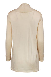 Current Boutique-Eileen Fisher - Cream Wool Open Front Cardigan Sz L