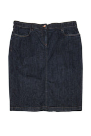 Current Boutique-Eileen Fisher - Dark Blue Denim Pencil Skirt Sz 8
