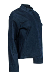 Current Boutique-Eileen Fisher - Dark Wash Zip-Up Denim Jacket Sz M