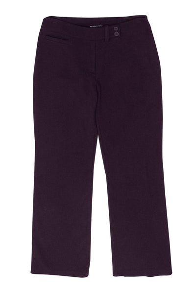 Current Boutique-Eileen Fisher - Eggplant Straight Leg Cropped Trousers Sz PP