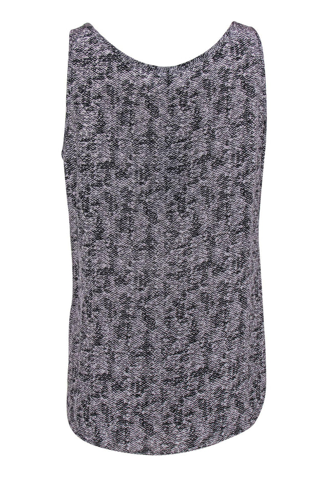 Current Boutique-Eileen Fisher - Gray Printed Silk Tank Sz M