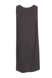 Current Boutique-Eileen Fisher - Gray Silk Sleeveless Shift Dress Sz L