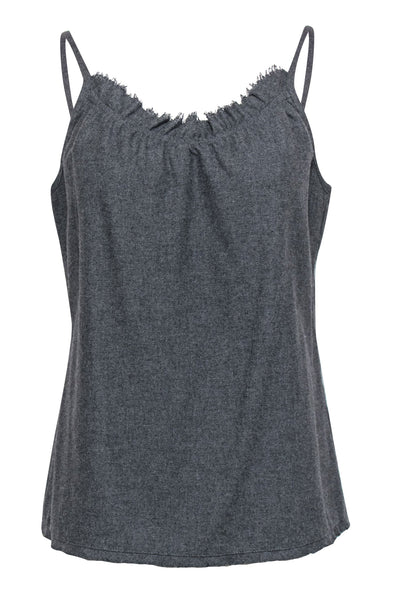 Current Boutique-Eileen Fisher - Gray Wool Blend Ruffled Camisole Sz S