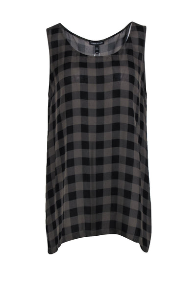 Eileen Fisher - Green & Black Buffalo Check Sleeveless Silk Tunic Sz M –  Current Boutique