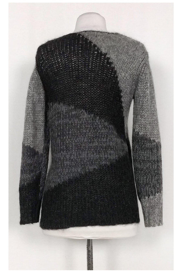 Current Boutique-Eileen Fisher - Grey & Black Knit Sweater Sz P