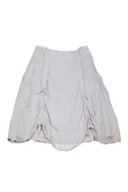 Current Boutique-Eileen Fisher - Grey Linen Skirt w/ Ruching Sz S