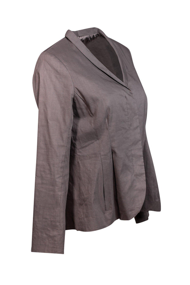 Current Boutique-Eileen Fisher - Grey Zip Up Jacket Sz XS