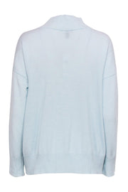 Current Boutique-Eileen Fisher - Ice Blue Mock Neck Cashmere Sweater Sz S