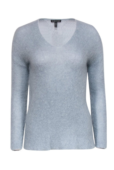 Current Boutique-Eileen Fisher - Light Blue Fuzzy Knit Sweater Sz XXS