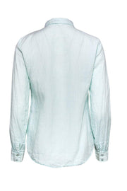 Current Boutique-Eileen Fisher - Light Blue Linen Button Down Blouse Sz XS