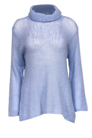 Current Boutique-Eileen Fisher - Light Blue Mohair Blend Knit Turtleneck Sz L